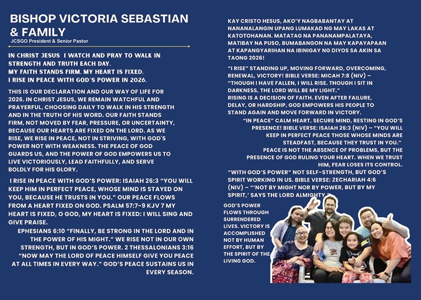 Rising in Peace with God’s Power — Bishop Victoria Sebastian & Family